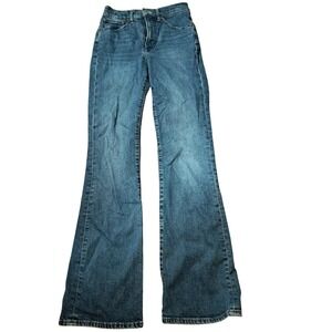 Express High Waisted Bootcut Medium Wash Denim Junior Size 00 Regular NWOT
